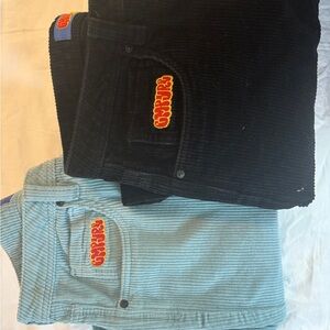 Empyre Corduroy Pants - Black and Light Blue